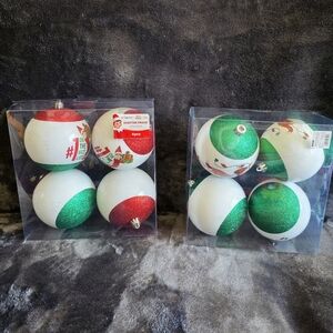 Elf on the shelf Christmas ornament bundle, elf scout boy & elf pet dog, 4 pc ea